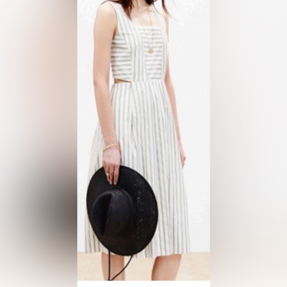 Madewell striped cutout midi dress